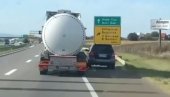 NEVIĐENA BAHATOST NA AUTO-PUTU: Doveo druge vozače u opasnost, pogledajte kako pretiče cisternu (VIDEO)
