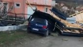 VETAR SRUŠIO KROV SA ZGRADE! Obrušio se na susednu kuću, orkanska oluja izazvala haos (VIDEO)