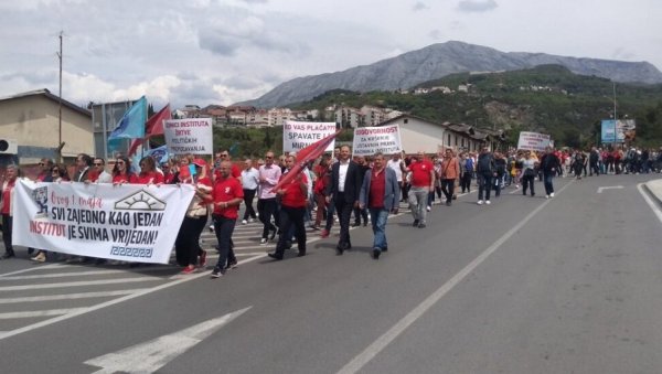 ПРВОМАЈСКИ ПРОТЕСТ ПОДРШКЕ ИНСТИТУТУ ИГАЛО: Одоше нам људи, Црна Гора нема достојанствених услова за рад