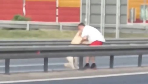 BEOGRAĐANI ZATEČENI PRIZOROM: Nikom nije jasno kako je ovom čoveku palo na pamet da tako nešto pokušava na auto-putu (VIDEO)