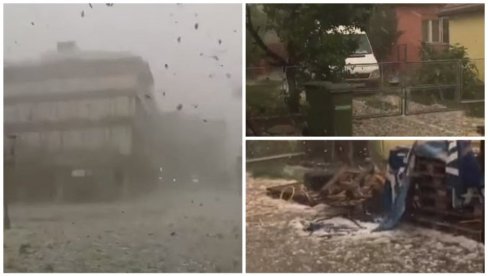 PUCALE ŠOFERKE NA KOLIMA, KUĆA KAO DA JE IZREŠETANA MECIMA: Scene haosa u Vojvodini, jaka oluja pogodila sever Srbije (FOTO/VIDEO)