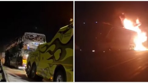 УЖАС У СЛОВЕНИЈИ: Изгорео аутобус из БиХ (ВИДЕО)