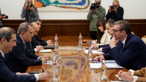 DETALJNO SAM GA INFORMISAO O SITUACIJI NA KiM: Vučić razgovarao sa ministrom spoljnih poslova Azerbejdžana (FOTO)