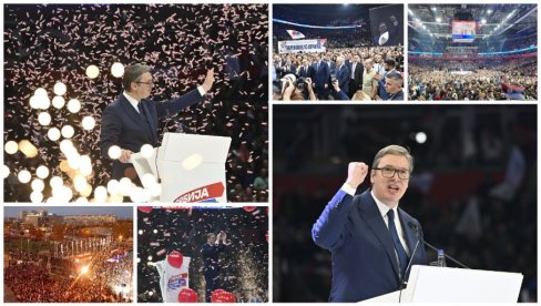 SRBIJA NE SME DA STANE: Vučić pred prepunom Arenom - Idemo da pobedimo! (FOTO/VIDEO)