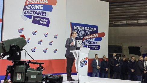 DA IH OVDE U PAZARU POBEDIMO NAJUBEDLJIVIJE: Vučić - Izbori nisu igra, budite odgovorni
