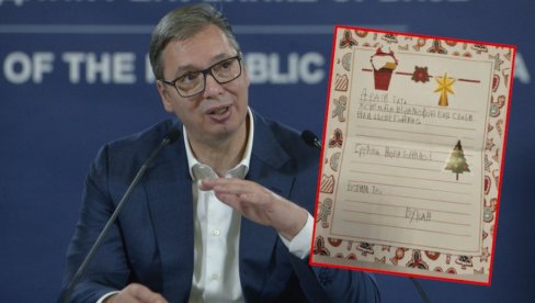 DRAGI TATA, VOLIM TE Vučić objavio čestitku koju je od Vukana dobio za Novu godinu (FOTO)