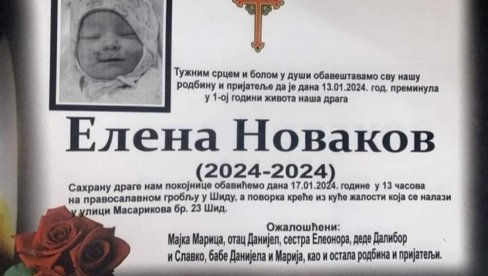 МИНИСТАРКА ГРУЈИЧИЋ: Још се чекају резултати обдукције који ће показати узрок смрти бебе у Сремској Митровици