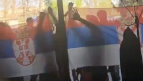 СКАНДАЛ: Динкови јуришници у походу на српску заставу (ВИДЕО)