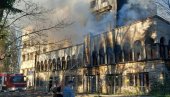 УГАШЕНА ВАТРЕНА СТИХИЈА: Пожар у напуштеном хотелу Железничар у Врњачкој Бањи